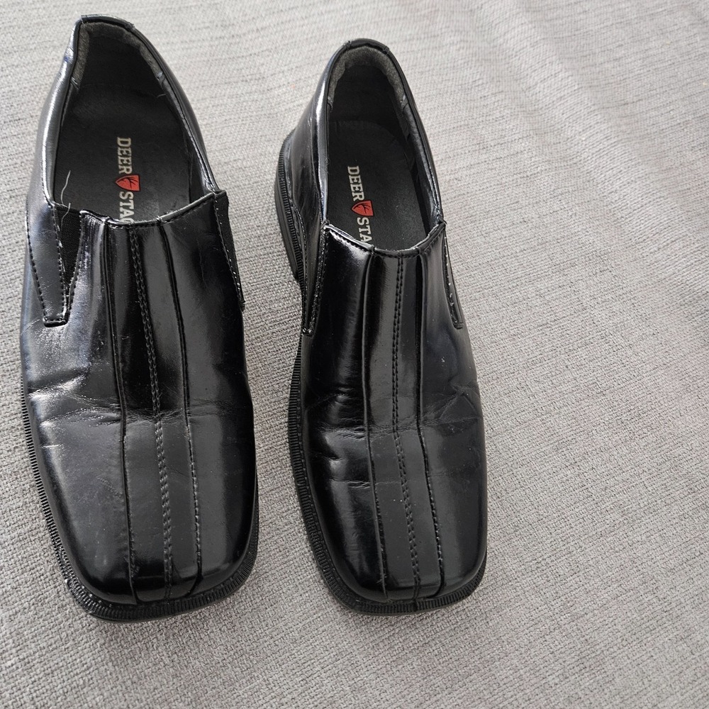 DEER STAGS WINGS JR BOYS 3M SLIP ON DRESS SHOE BLACK‎ Casual Wedding Formal
